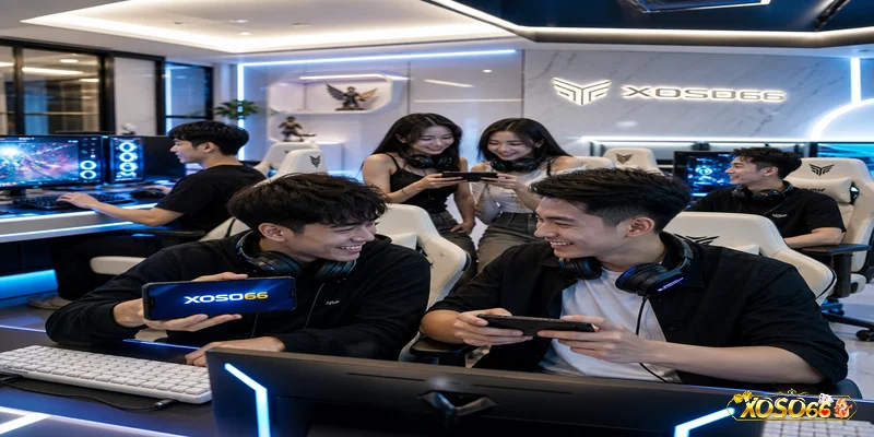 Không khí trải nghiệm XOSO66 hợp tác 28BET trong không gian chơi game sang trọng.